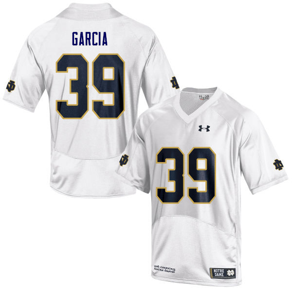 Men #39 Brandon Garcia Notre Dame Fighting Irish College Football Jerseys Sale-White